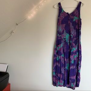 Vintage drop waist tropical dress